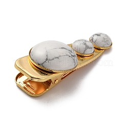 Natural Howlite Alligator Hair Clips&nbsp;G-B042-03G-09