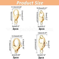 8Pcs 4 Styles Eco-Friendly Brass Lobster Claw Clasps&nbsp;KK-FH0004-33