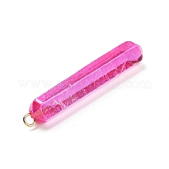 Electroplated Natural Quartz Pendants&nbsp;G-P315-B01-05G
