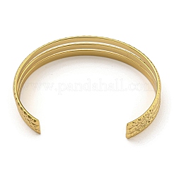 PVD Vacuum Plating 202 Stainless Steel Multi-strand Open Cuff Bangles for Women&nbsp;BJEW-M317-07D-G
