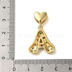 Rack Plating Brass Micro Pave Clear Cubic Zirconia Perdants&nbsp;KK-C067-12G-A