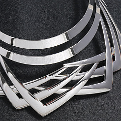 Iron Geometric Multi-Layer Cuff Statement Necklaces for Women&nbsp;WG85588-02