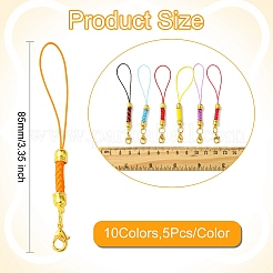 50Pcs 10 Colors Alloy Polyester Mobile Straps&nbsp;AJEW-CJ0001-62