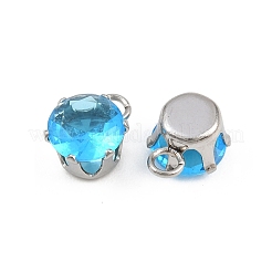 304 Stainless Steel Micro Pave Cubic Zirconia Pendants&nbsp;STAS-H240-57P-10