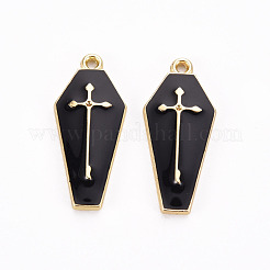 Rack Plating Alloy Enamel Pendants Rhinestone Settings&nbsp;X-ENAM-N052-001A-LG-RS