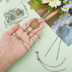 20Pcs Adjustable 304 Stainless Steel Box Chain Slider Bracelets Making&nbsp;STAS-BBC0008-75