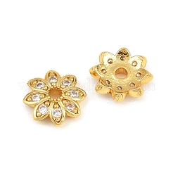Brass Micro Pave Clear Cubic Zirconia Bead Caps&nbsp;CU-CBA6A75-29G