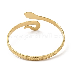 Ion Plating(IP) 304 Stainless Steel Snake Open Cuff Bangles&nbsp;BJEW-L682-011G