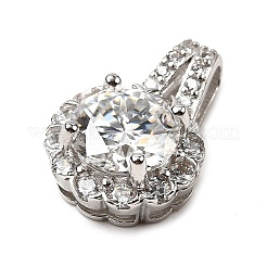 925 Sterling Silver Crystal Moissanite Rhinestone Pendants&nbsp;STER-D308-02P