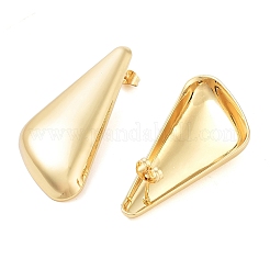Brass Triangle Stud Earrings&nbsp;EJEW-P294-04G