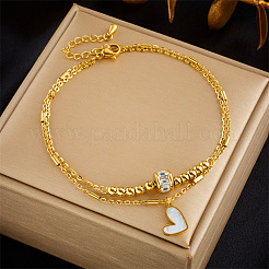 Heart Alloy Enamel Charm Anklets&nbsp;FS-WGF8AF5-01