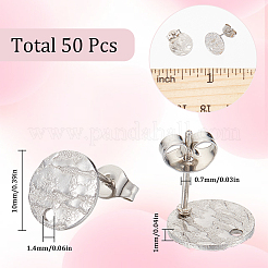 50Pcs 304 Stainless Steel Stud Earring Findings&nbsp;STAS-SC0008-57P