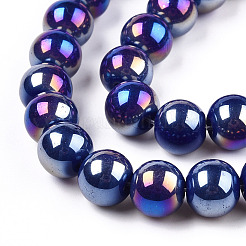 Electroplate Opaque Glass Beads Strands&nbsp;GLAA-T032-P10mm-AB03