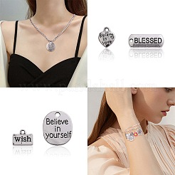 DIY Motivation Word Charm Keychain Making Kit&nbsp;DIY-SZ0008-38