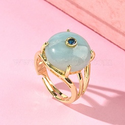 Brass Micro Pave Cubic Zirconia(Random Color) Cuff Open Rings&nbsp;RJEW-D347-02G-09