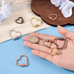 8Pcs 8 Colors Zinc Alloy Screw Carabiner Lock Charms&nbsp;FIND-TA0009-81