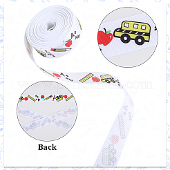 School Season Theme Polyester Printed Grosgrain Ribbon&nbsp;OCOR-WH20006-20C