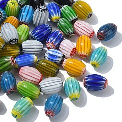 90Pcs 15 Colors Handmade Millefiori Lampwork Beads&nbsp;LAMP-CJ0002-31