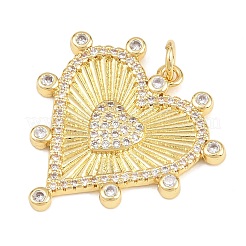 Brass Micro Pave Clear Cubic Zirconia Pendants&nbsp;X-KK-L275-71L-G