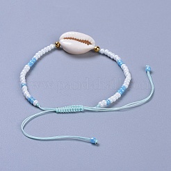 Adjustable Glass Seed Bead Braided Bead Bracelets&nbsp;BJEW-JB04284-M