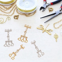 4Pcs 4 Styles Multi-Strand 304 Stainless Steel Lobster Claw Clasps&nbsp;FIND-AB00046