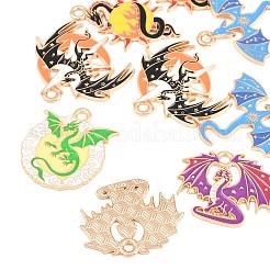 10Pcs Alloy Enamel Pendants&nbsp;X-ENAM-P268-01G