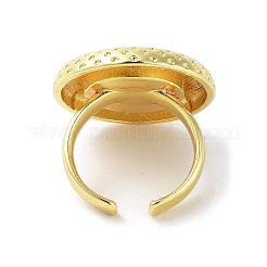 Resin Flat Round Open Cuff Ring&nbsp;RJEW-A035-02G