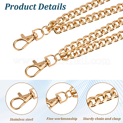 Alloy Double Layer Chain Belts for Pants&nbsp;AJEW-WH20018-130G