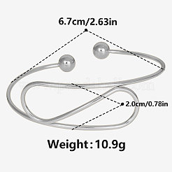 Exaggerated 304 Stainless Steel Open Cuff Bangles&nbsp;PA0789-1