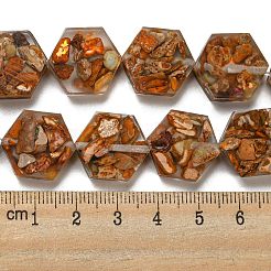 Dyed Natural Imperial Jasper with Resin Beads Strands&nbsp;G-G083-D04-01