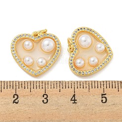 Rack Plating Brass Micro Pave Cubic Zirconia Pendants&nbsp;KK-C059-06G