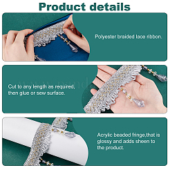 Curtain Acrylic Beaded Fringe Trim&nbsp;OCOR-WH0070-137A