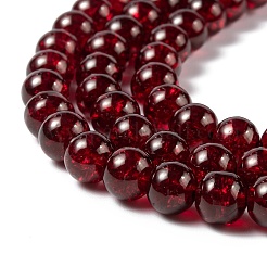 20 Colors Spray Painted Crackle Glass Beads Strands&nbsp;CCG-X0012-01-8mm