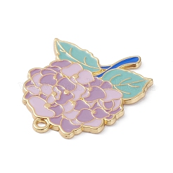 Light Gold Plated Alloy Enamel Pendants&nbsp;X-ENAM-D065-01KCG-02