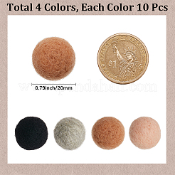 40Pcs 4 Colors Wool Felt Balls&nbsp;DIY-SC0029-40B