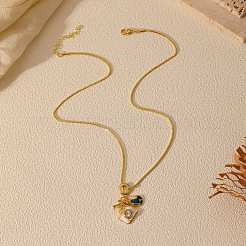 Brass Crystal Rhinestone Enamel Earth Airplane Camera Pendant Necklaces for Women&nbsp;WGA9EC1-01