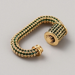 Brass Micro Pave Cubic Zirconia Screw Carabiner Lock Charms&nbsp;FIND-WH0420-114B