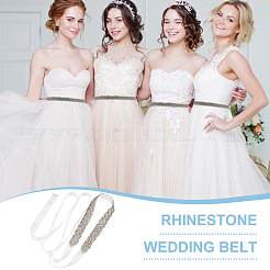 Rhinestone Flower Bridal Belt for Wedding Dress&nbsp;AJEW-WH0515-23B