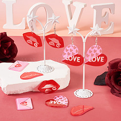 DIY Valentine's Day Love Heart Acrylic Dangle Earrings Making Kit&nbsp;DIY-TA0009-29