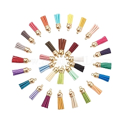 60Pcs 30 Colors Faux Suede Tassel Pendant Decorations&nbsp;FIND-YW0001-13LG