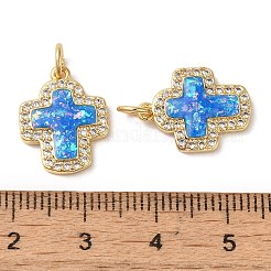 Rack Plating Brass Micro Pave Clear Cubic Zirconia Pendants&nbsp;KK-P268-12A-G