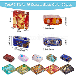 200Pcs 10 Colors 2-Hole Transparent Glass Seed Beads&nbsp;SEED-BC00001-11