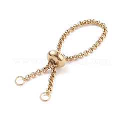 304 Stainless Steel Rolo Chains Slider Ring Findings&nbsp;X-RJEW-JR00443-03