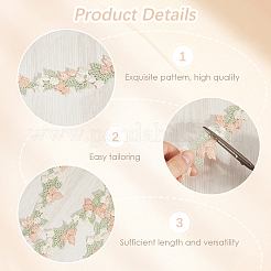 5 Yards Polyester Lace Trim Ribbon for Curtain Sofa Decoration&nbsp;OCOR-CY0001-33B