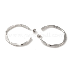 Non-Tarnish 304 Stainless Steel C-Shaped Stud Earrings for Women&nbsp;EJEW-Z066-07P
