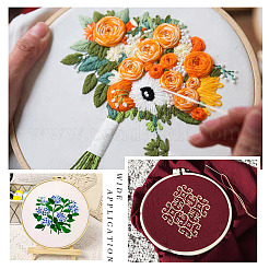 2Pcs Plastic Imitation Bamboo Cross Stitch Embroidery Hoops&nbsp;FIND-TADJ0001-03