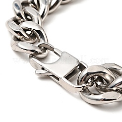 Tarnish Resistant 304 Stainless Steel Rhombus with Skull Link Bracelet with Curb Chains for Men Women&nbsp;BJEW-E009-23P