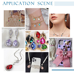 24pcs 2 Style Brass Cubic Zirconia & Alloy Rhinestone Pendant Decorations&nbsp;HJEW-PH0001-72