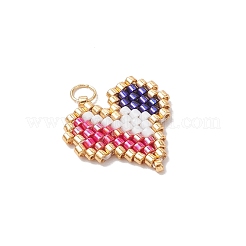 MIYUKI Delica Glass Seed Beaded Heart Pendants&nbsp;PALLOY-MZ00703-02