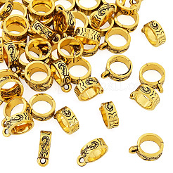 50Pcs Tibetan Style Alloy Tube Bails&nbsp;TIBE-TAD0001-01AG